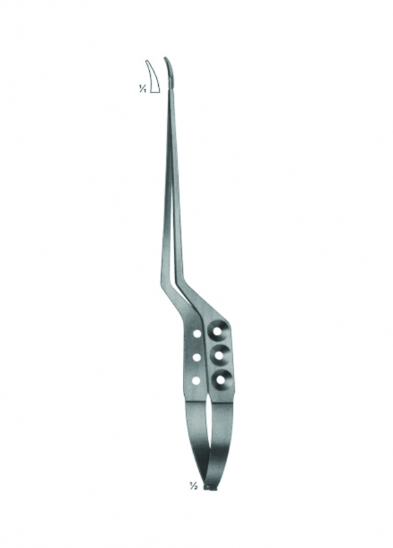 Micro Needle Holder With Round Handles and Bayonet - Shaped